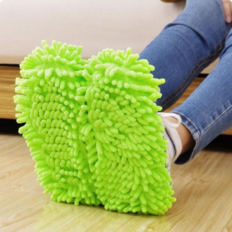 2pcs Multifunction Floor Dust Cleaning Slippers Shoes Cloth Lazy Mopping Shoes Home Floor Washable Cleaning Microfiber Cloth