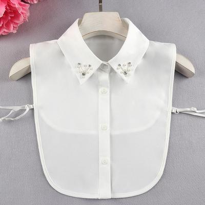 Versatile Fake Collar Women'S Shirt Decorative Collar Sweater Accessory Shirt Collar White Beaded Fake Collar