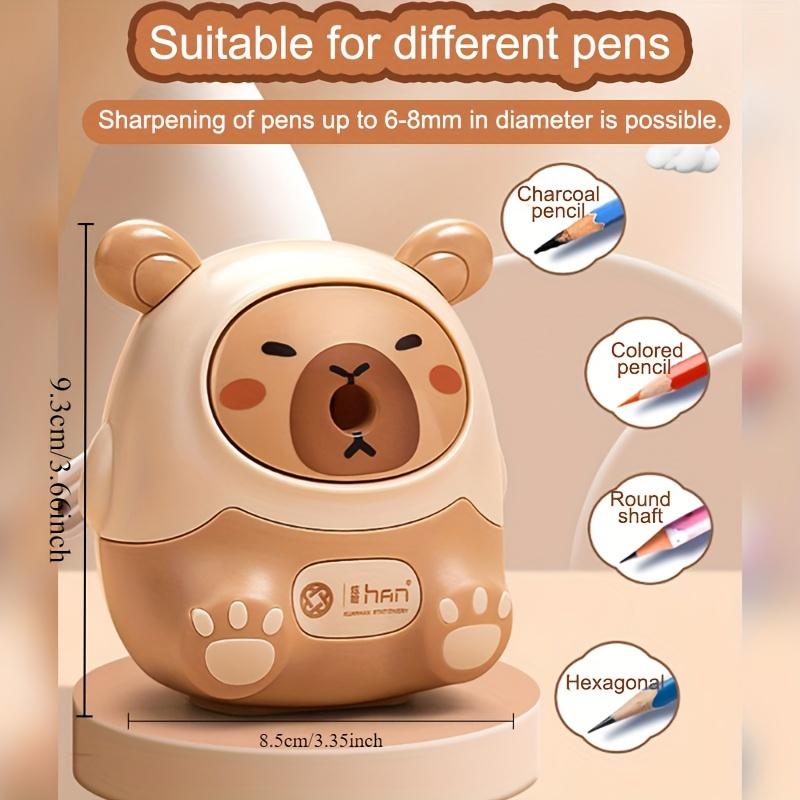 Capybara Kawaii Manual Pencil Sharpener, No Electricity Required, Desk Stationery Accessory for Office and School, Cute Animal Design