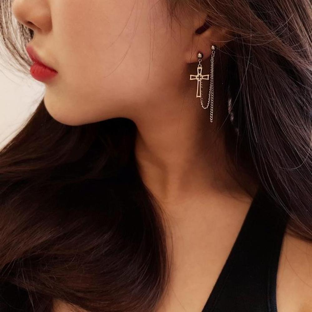 Line Cross Surgical Steel Chain Piercing (S5336091)