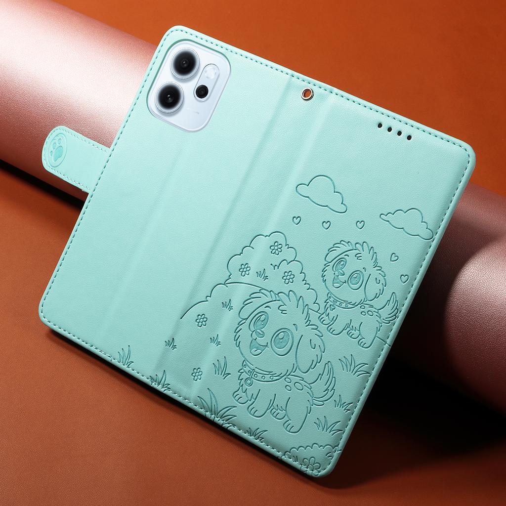 Für Oppo Reno15 F 5G Hülle mit RFID-Blockierung, bedrucktes Hundemuster, PU-Leder Handyhülle mit Armband