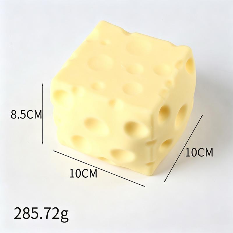 Realistische Kaas Squishy Fidget Speelgoed Zeer Veerkrachtig Kneedbaar Siliconen Voedselvormig Knijpspeeltje Schattig Ornament Stressvermindering Cadeau