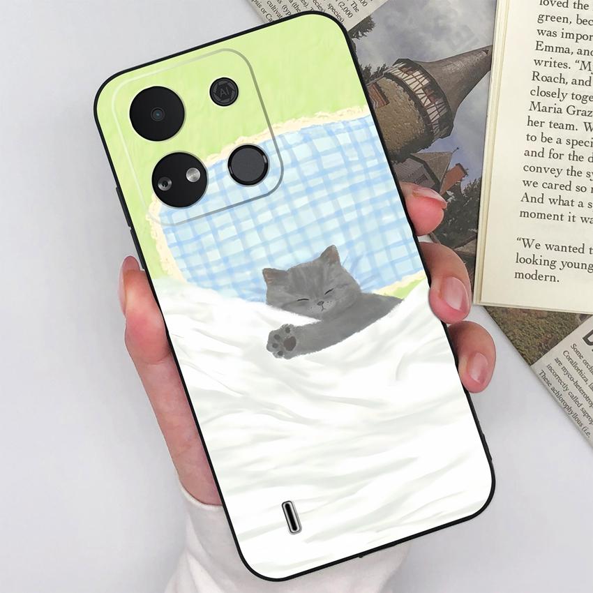 For Itel A04 A05s A16 A18 A23 A25 A26 A17 A33 A56 Phone Case Pretty Bow Pattern Fashion Shell Matte Silicone Anti Drop Protective Covers For Itel Capa