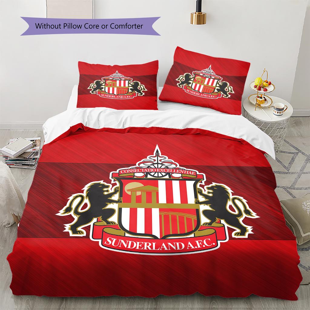 Sunderland AFC Pattern Bedding Home Decoration Birthday Gift (1 * duvet cover + 2 * pillowcase, without core)