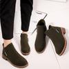 Autumn and winter new velvet Martin boots side zipper short boots low heel low tube student college style