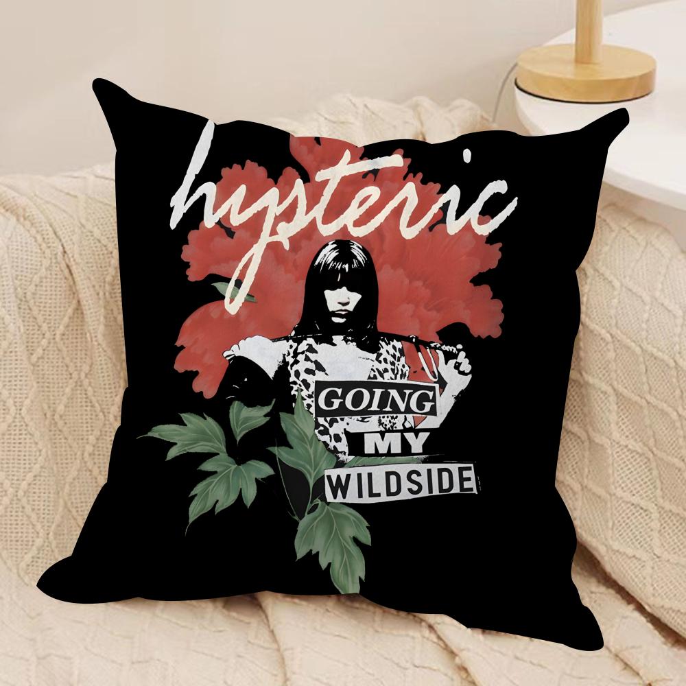 H-Hysterics Glamour Girl Cushion Cover Silky Short Plush Invisible Zipper Dustproof Sofa Pillow Case For Home Decor