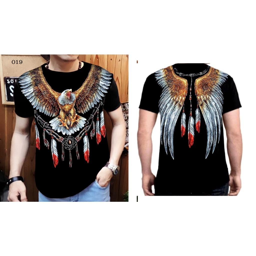 

Мужская футболка с рисунком орла и полностью напечатанными крыльями ангела 6XL