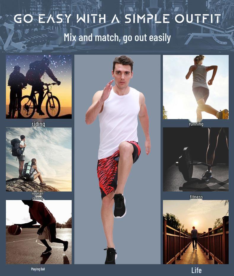 Men's Quick-Dry Basketball Shorts - Loose Fit, Running & Fitness Beachwear