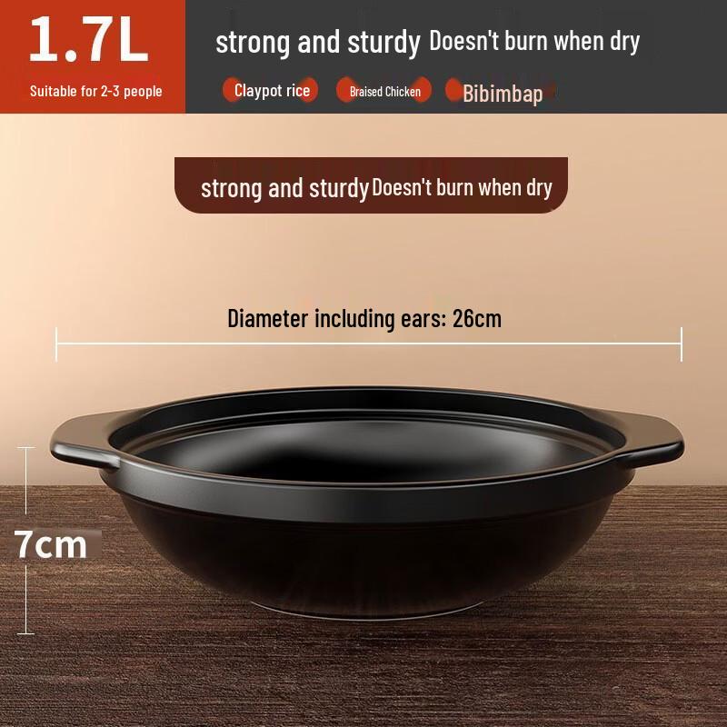 WUHE Lidless Ceramic Stew Pot