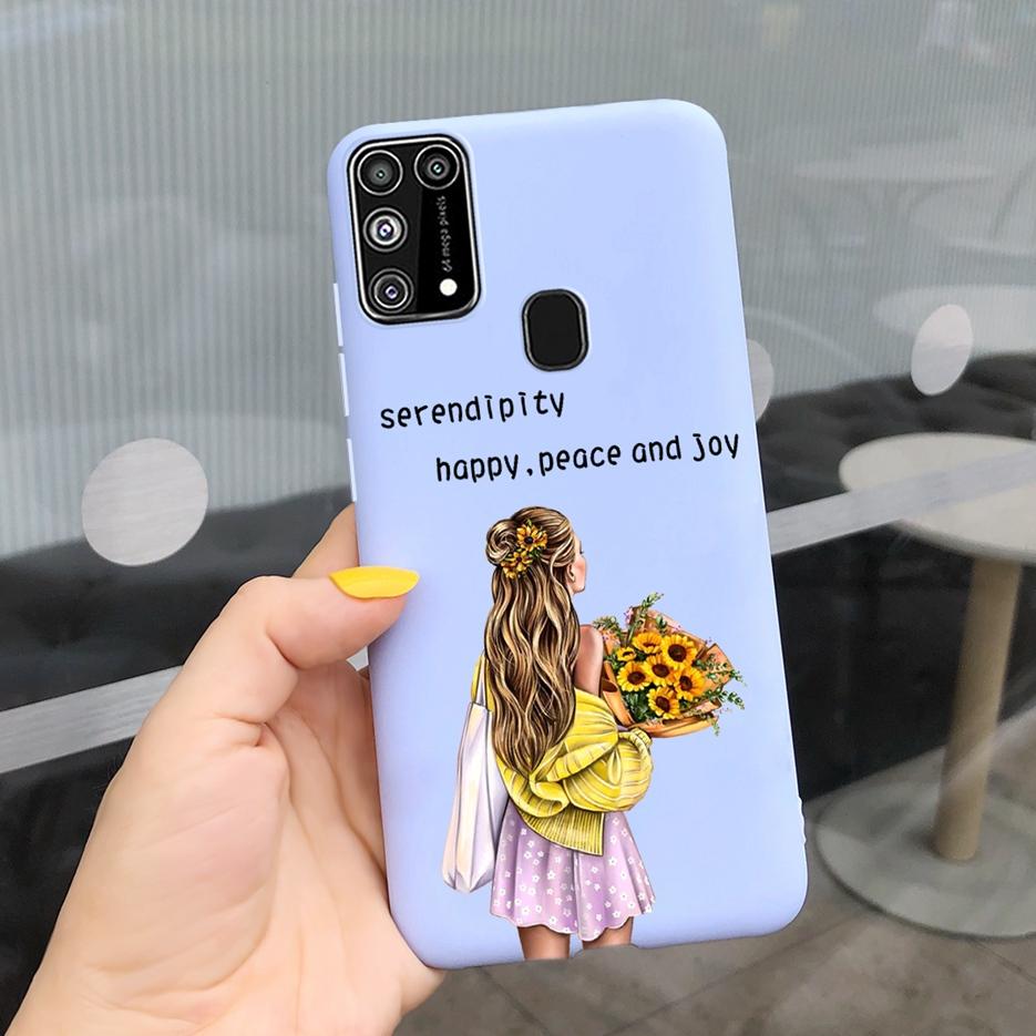 For Samsung Galaxy M31 Case SM-M315F Cute Bear Cartoon Painted Cover Phone Case For Samsung M31 M 31 GalaxyM31 Bumper Soft Funda