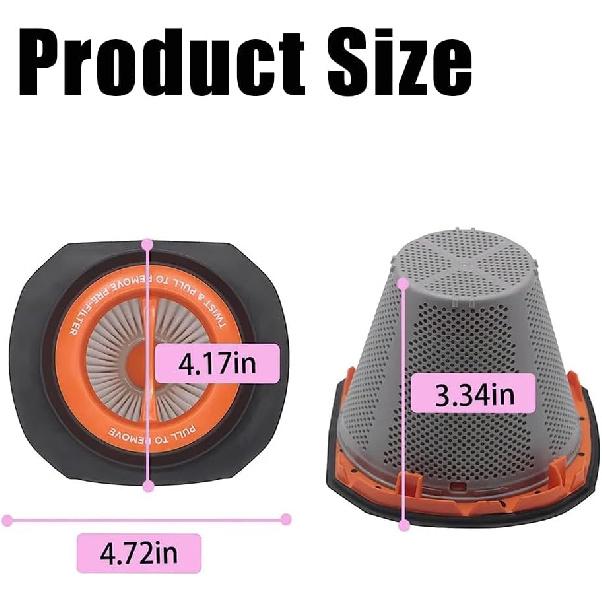 N900287 Filter Replacement for BLACK+DECKER Dust Collector 20V MAX POWERCONNECT Cordless Hand Vacuum Cleaner Models BCHV001C1 BCHV001D1 BCHV001B, 2