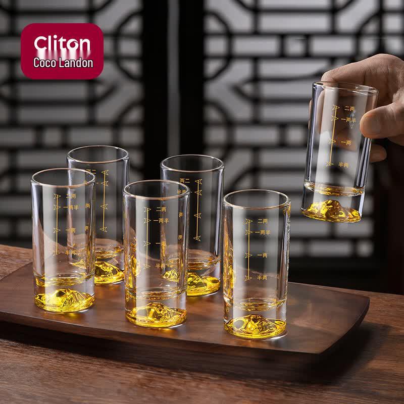 CLITON Jinshan Handmade Glass Spirit Shot Glasses (Set of 6)