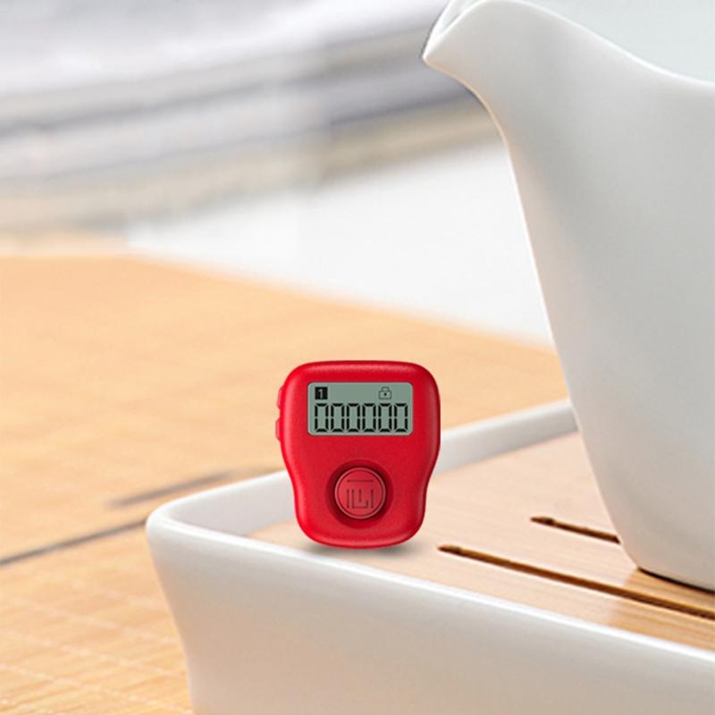 Silent Finger Counter 6 Channels Digital Tasbih Tally Clicker with LED for Prayer Knitting Sports Gift Rechargeable