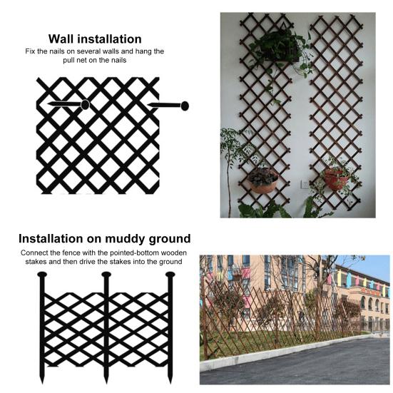 Wooden Extendable Trellis Adjustable Wall Mounted Trellis Indoor Outdoor Flexible