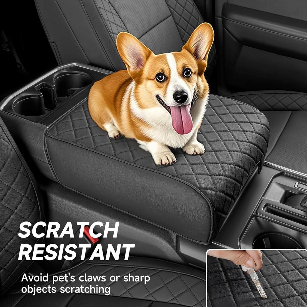 Center Console Cover Compatible With    2024 2025 Ford F150, Fully Covered Anti-Scratch Armrest Cover For Car, Middle Console Cover Interior