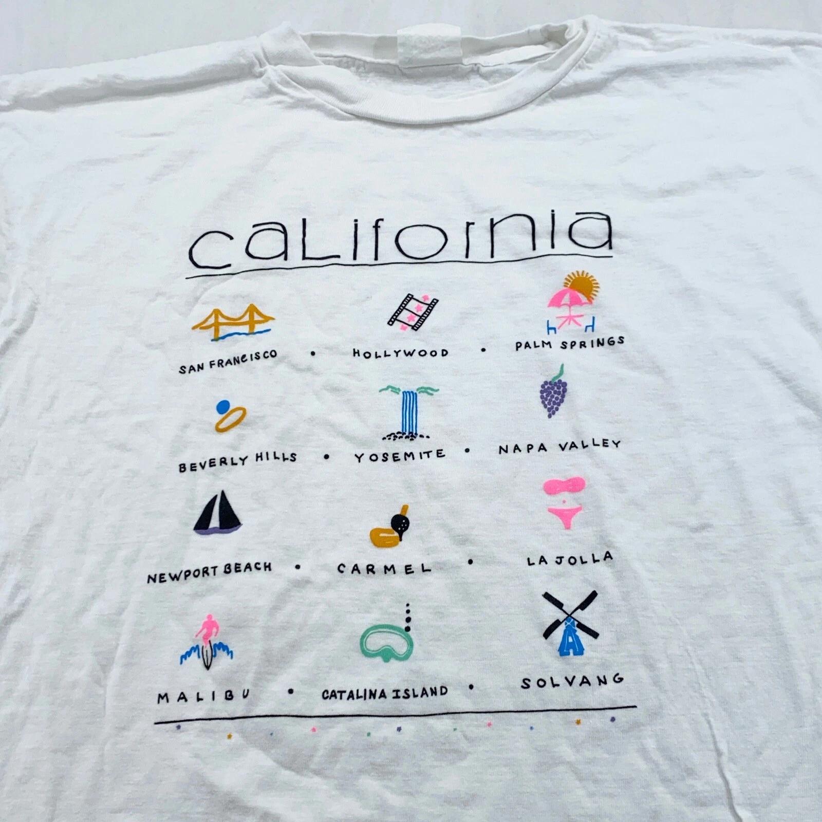vtg 90s CALIFORNIA T-Shirt MEDIUM/LARGE hollywood beverly hills san francisco S