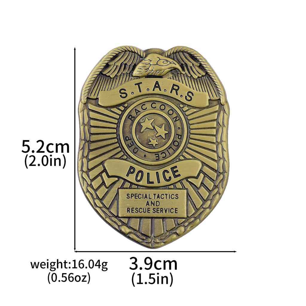 Movie Resident Evil Brooch Movie Props Raccoon City Police Detective Badge Key For Women Men Fans Jewelry Accessories Gifts
