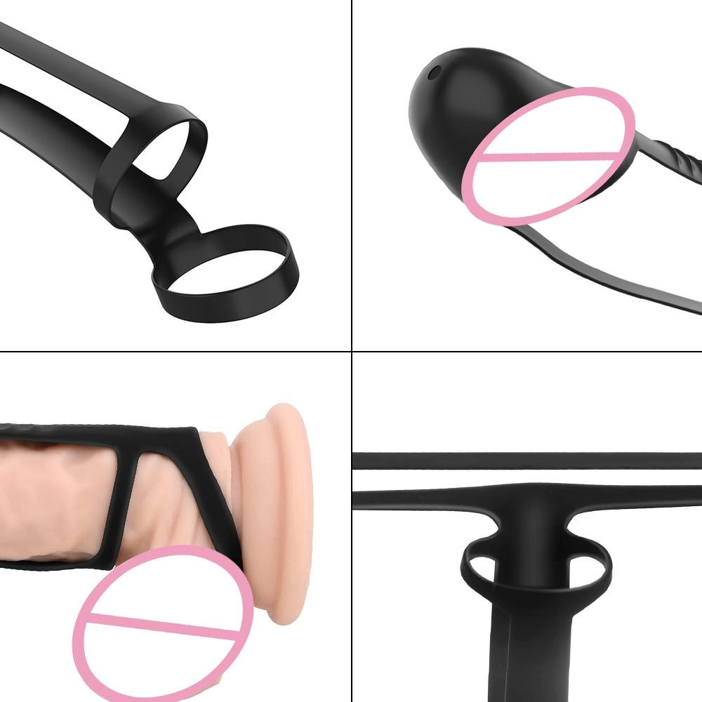 Silicone Penis Sleeve Delayed Ejaculation Extender Condom Sex Toys For Men Penis Enlargement Reusable Cock Ring