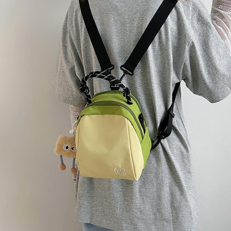 New Color Blocking Avocado Backpack Mini Women's Crossbody One Shoulder Commuting Bag Shell Japanese Lightweight Backpack