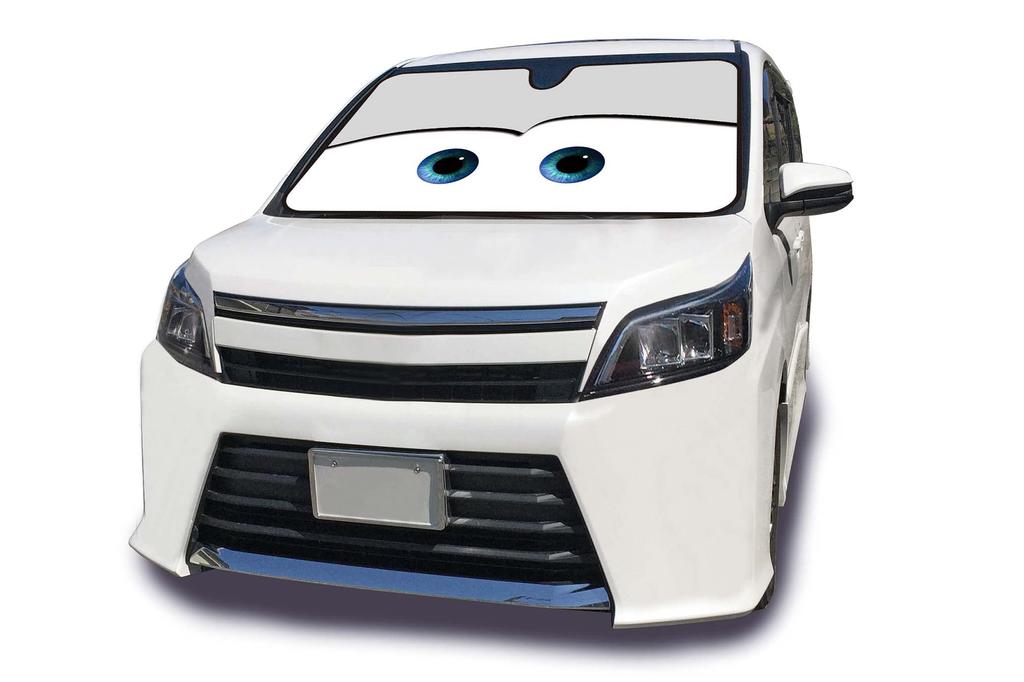 Napolex Disney Cars Car Sunshade Suction Compatible with Blocks Intense Car Accessories DC-94, Front, Cup-Free, 1460x900mm, Minivans, Gray, Storage,