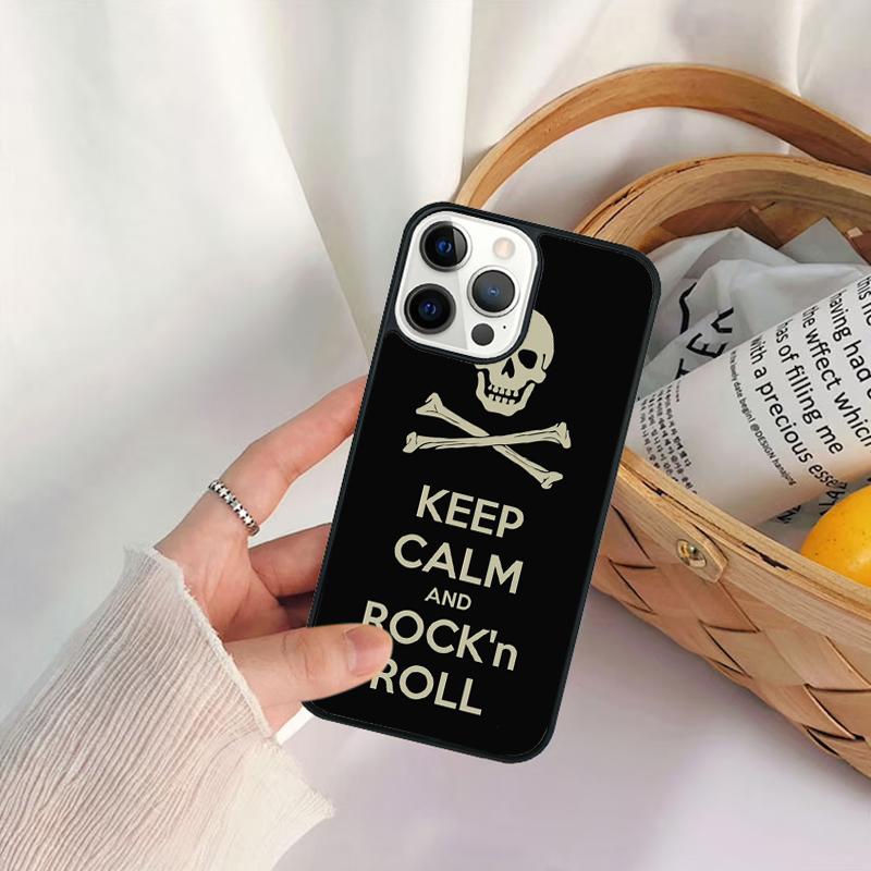 Rock Roll Skull Phone Case For iPhone 17 Air 16 15 14 11 12 13 Pro  MAX Plus coque Cover Shell