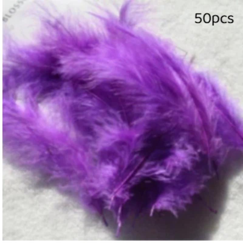 50Pcs Premium Soft Turkey Marabou Feathers Fluffy Craft Feathers for Kids Art Project Birthday Party Decor
