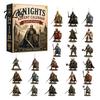Holiday Countdown Calendar Christmas Medieval Knight Advent Calendar, with 24 Acrylic Decorations, Collectible Decor Day Xmas Box, Party Gift
