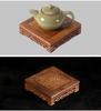 Retro Tea Tray Tea Table Delicate Small Square Teapot Base Vase Decoration Solid Wood Bonsai Pedestal Wooden Base Serving Tray