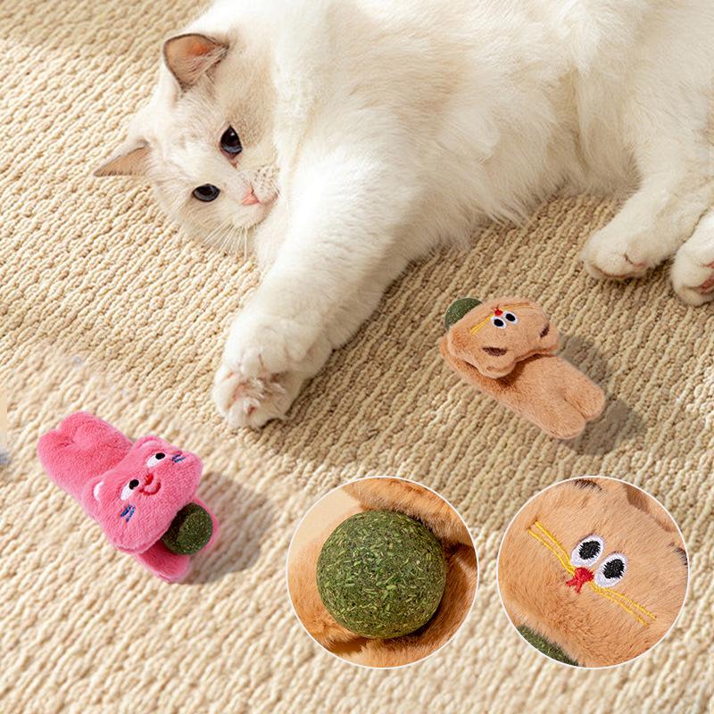 Νέα μπάλα με catnip, βελούδινο παιχνίδι γάτας για το τρίψιμο των δοντιών, τον καθαρισμό των δοντιών, το δάγκωμα, την ανακούφιση από την πλήξη, την αυτο-ψυχαγωγία και το παιχνίδι με τις γάτες για μάσημα