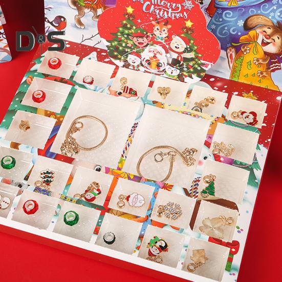 Weihnachts-Countdown-Kalender, Armband-Bastelset für Mädchen, DIY-Schmuckperlen-Charm-Set, 24 Tage, Weihnachts-Countdown-Geschenk für Kinder und Teenager