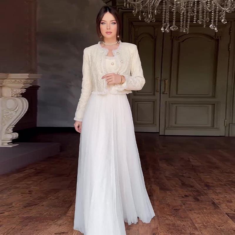 

Летнее элегантное французское платье-слинг из двух частей для женщин Extra Large белый