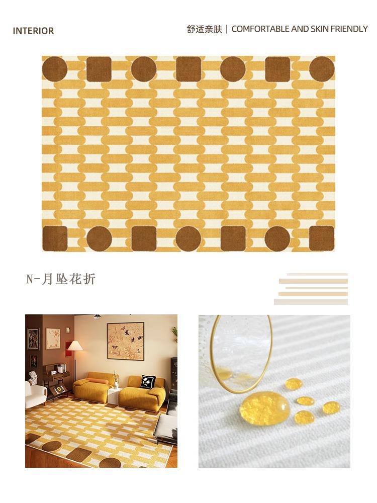 Plaid Retro Carpet Living Room Large Area Study Bedroom Bedside Soft Floor Mat Room Leisure Area Coffee Table Rug Tapis