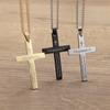 Neue minimalistische Edelstahl Kreuz Anhänger Halskette für Herrenschmuck Anhänger Halskette
