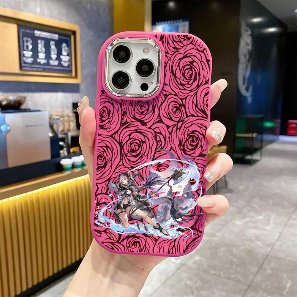Phone Case: 2D Flat Design Suitable for iPhone 18 17 16 15 14 13 Pro Protective Case, Couple Style, Axe-wielding Girl, Christmas and Halloween Gifts