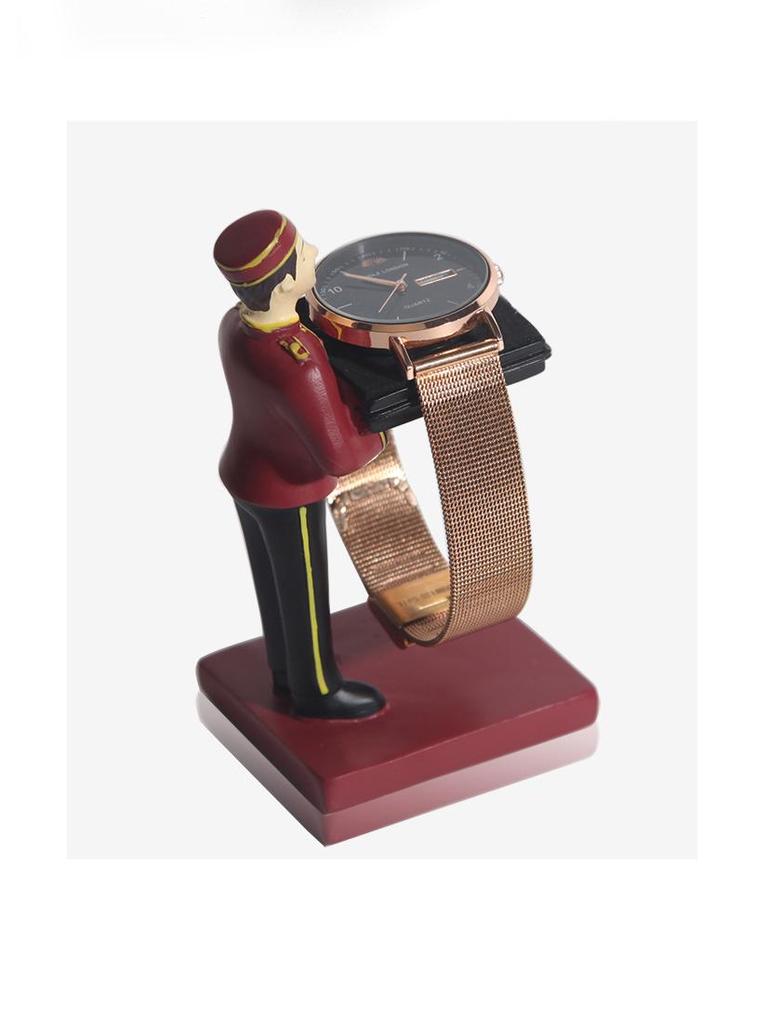 Suport de afișare ceas majordom cu pene: Suport elegant pentru bijuterii pentru ceasuri