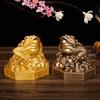 Chinese Style Feng Shui Golden Toad with Movable Coin In Mouth Wealth Fortune Ornament Richness Figurine Home Office Desk Decor