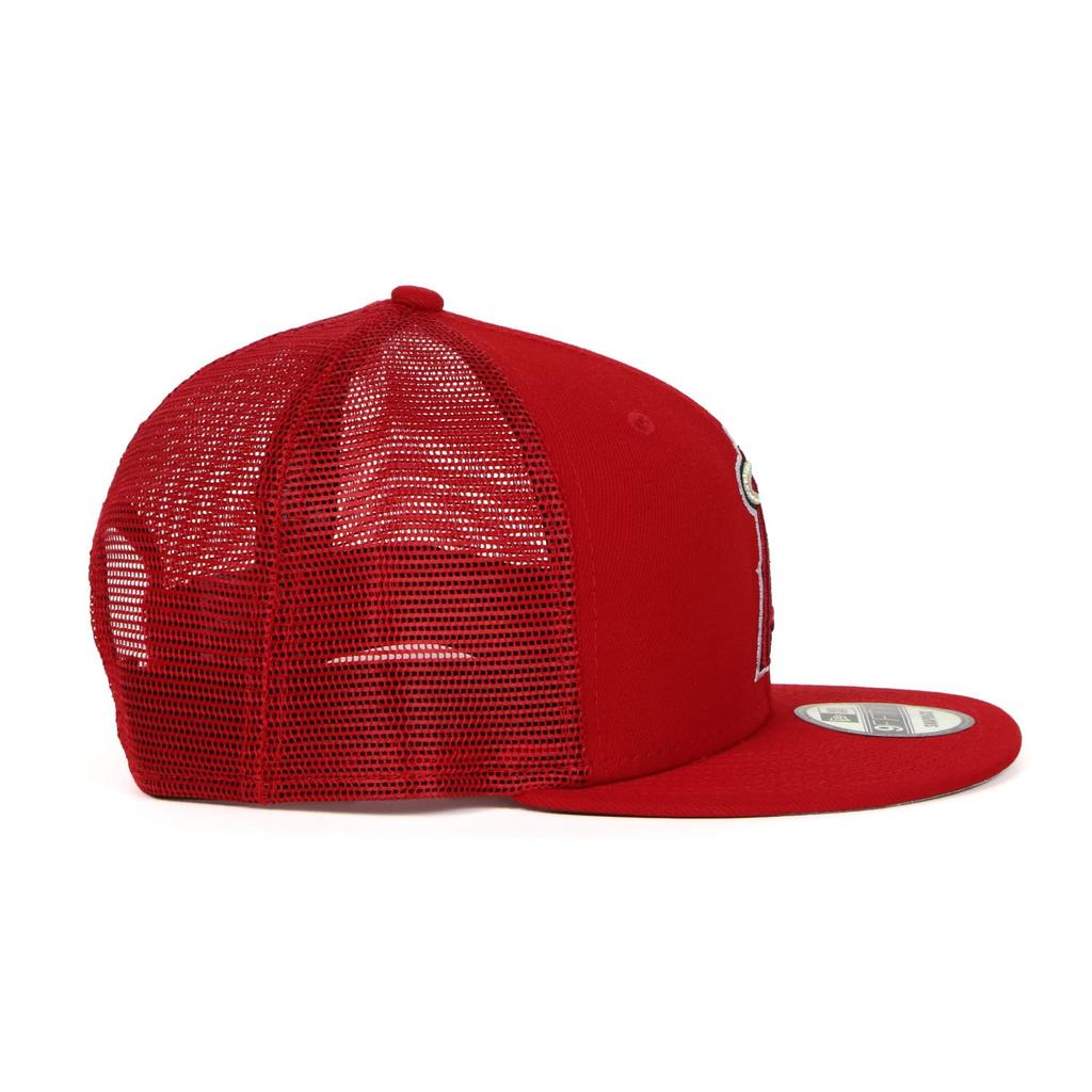 New Era MLB 9FIFTY Anaheim Angels Snapback Mesh Free Size Cap, Red,