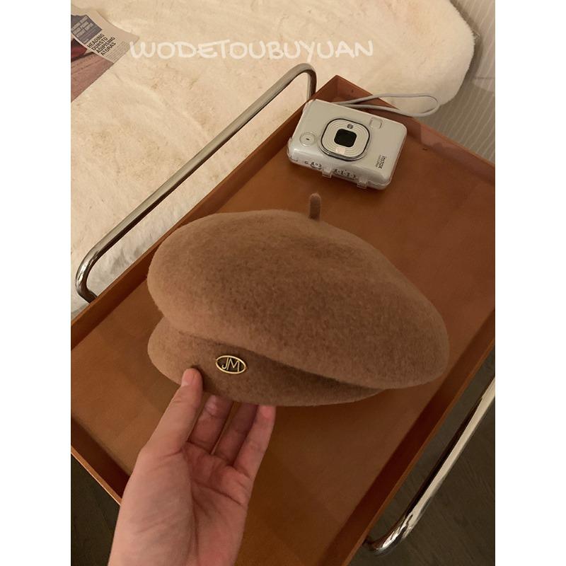 

Британский Ретро Шерстяной Берет Женственный Стиль Большой Окружности Головы Черная Шляпа Художника Осенне-Зимняя Шерстяная Шляпа 54-58cm