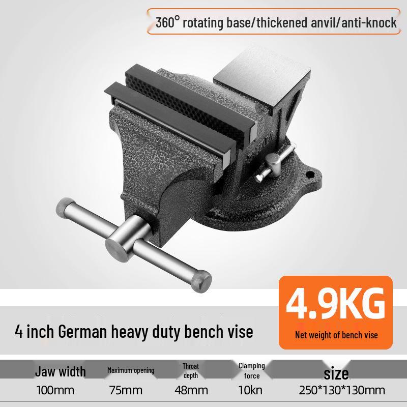 Green Forest Heavy-Duty Multi-Function Workbench Vise - Small Industrial Grade Flat Clamp