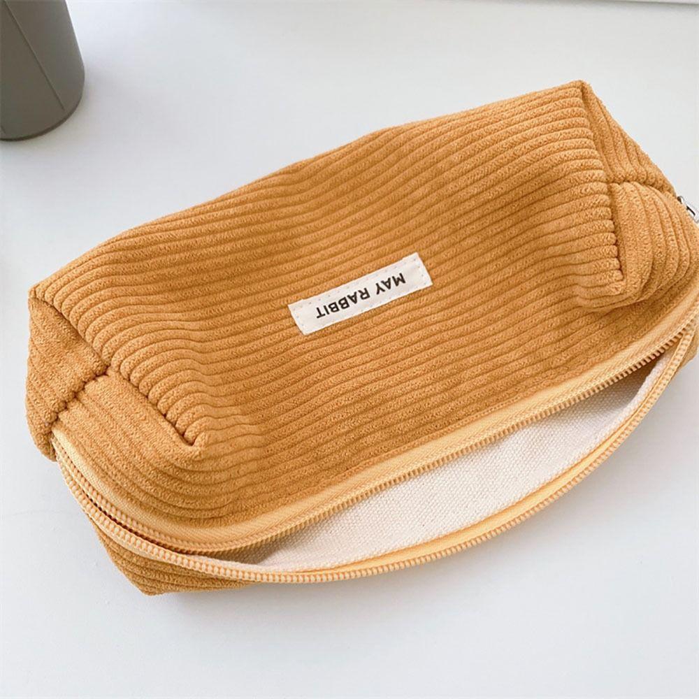 Large-capacity Stationery Storage Bag Corduroy Pen Pouch High Quality Pencil Box