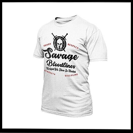 

Spartan Warrior T-shirt built for war blood splatter gladiator savage bloodlines 2XL