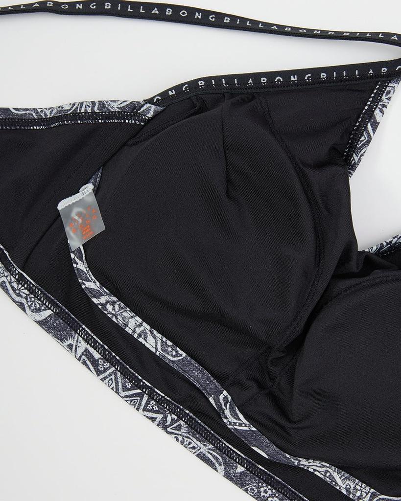 High neck logo tape bikini