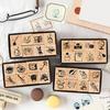 8 Adet/Set Ahşap ve Kauçuk Damga Dekoratif Ahşap Damgalar Retro Yaşam Temalı Damgalar Scrapbook Kartlar Zarf Kendin Yap El İşi Planlayıcı Günlük İçin