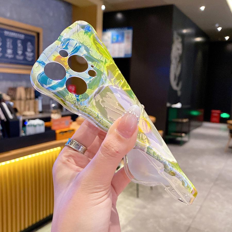 Retro Oil Painting Phone Case For iPhone 13 14 15 16 ProMax 12 11 Luxury Flower Print Shockproof Silicone Cover Artistic Decor