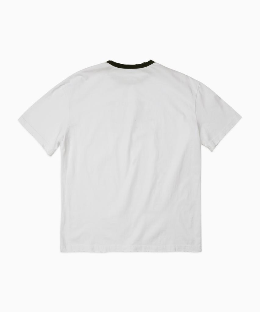 DOFFJASON Vintage Distressed Ringer Tee White