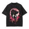 Vintage Washed Hazbin Hotel Graphic T-shirt Unisex Oversized Casual Streetwear Short Sleeve Heavy Cotton Breathable Comfortable Tee Tops