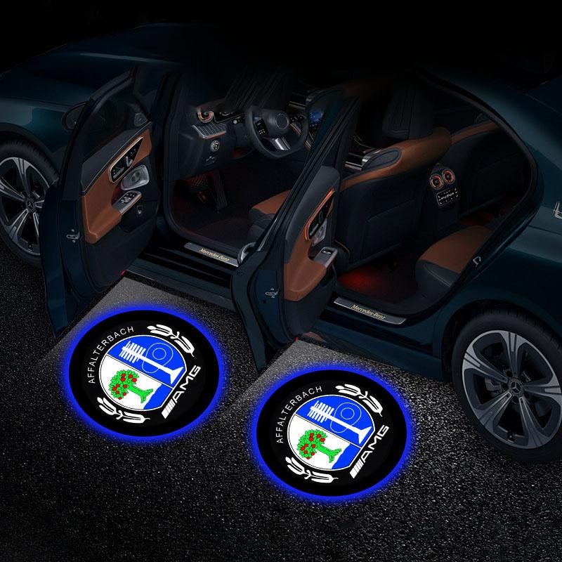2 stk/sett HD LED Velkomstlys Bildør Projektorlamper Biltilbehør For Mercedes Benz C63 W117 Cla45 W205 W212 E63 W207 W176 A45 X156 Gla45 AMG