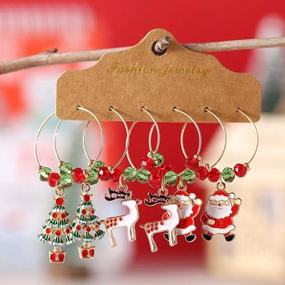 Minimalist Festive Beaded Christmas Earrings – Creative, Personalized Holiday Fashion
