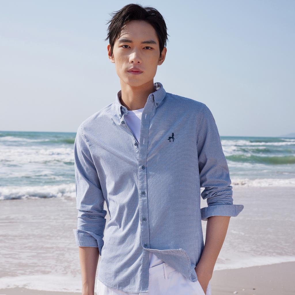 Soft pure cotton plaid shirt for men