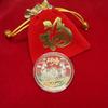 Chinese Zodiac Goat Commemorative Coin 1Pcs Gold Plated with Acrylic Case Red Pouch for Beginner Coin Collectors